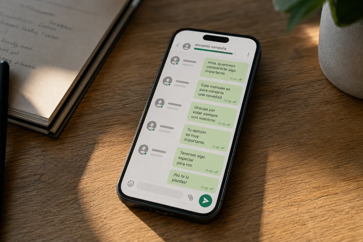 Campaña de mensajes masivos por WhatsApp Business con plantillas aprobadas por Meta